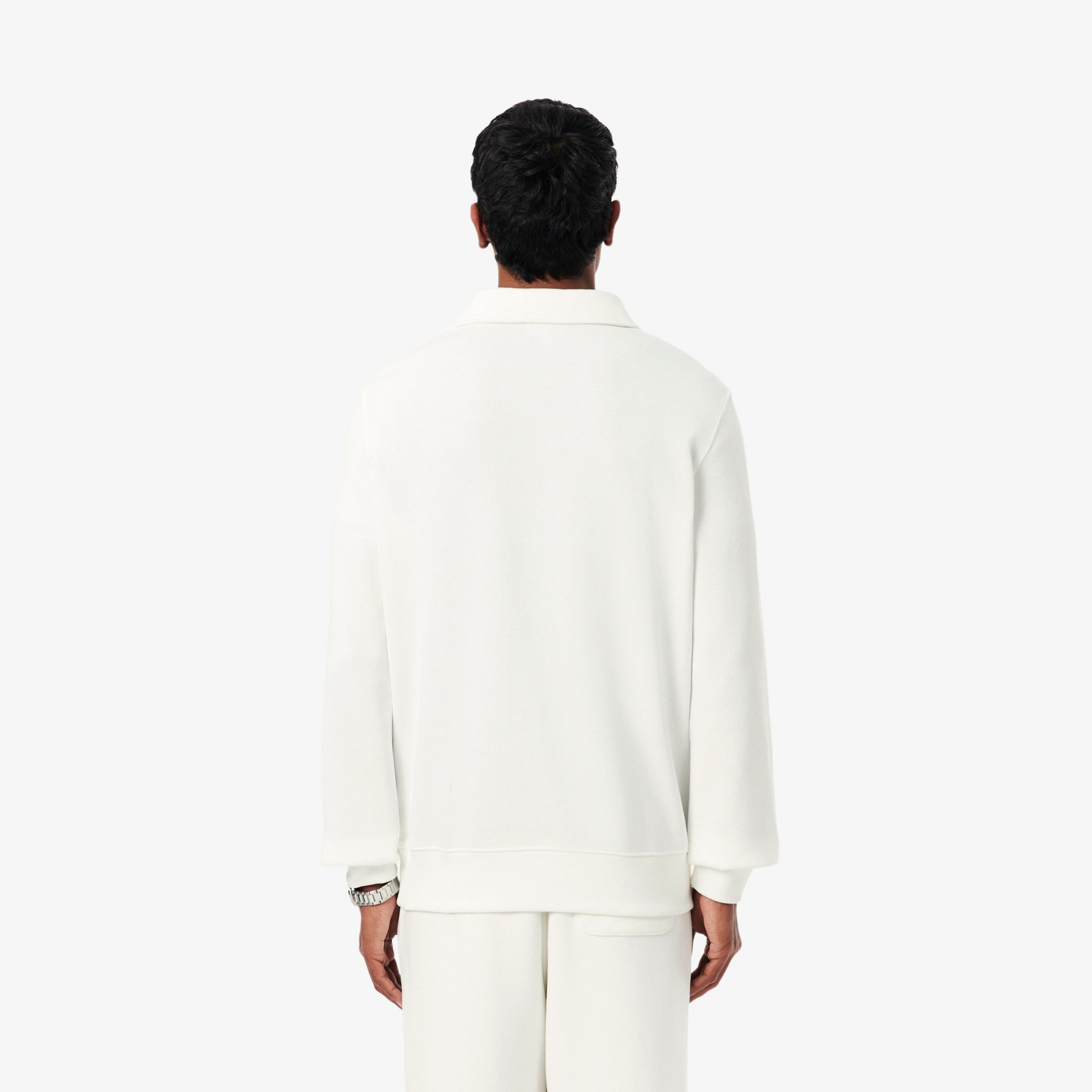 Εικόνα της Ανδρικό Ribbed Cotton Polo Collar Φούτερ 