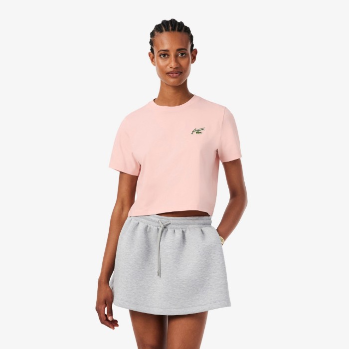 Εικόνα της Γυναικείο Relaxed Fit Badge Accent Βαμβακερό T-shirt
