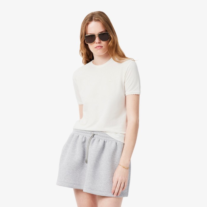 Εικόνα της Γυναικείο Fluid Scallop Trim Piqué T-shirt