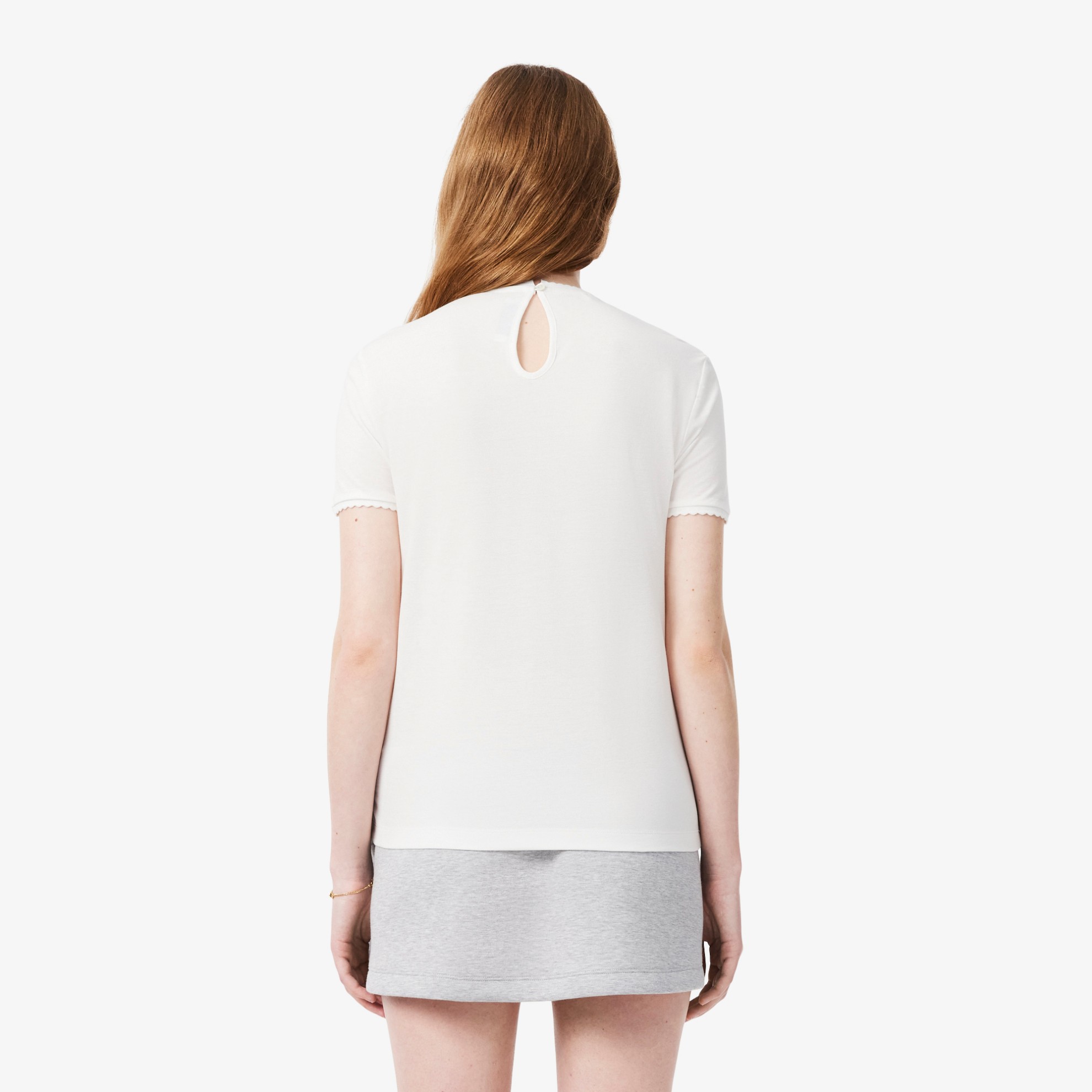 Εικόνα της Γυναικείο Fluid Scallop Trim Piqué T-shirt