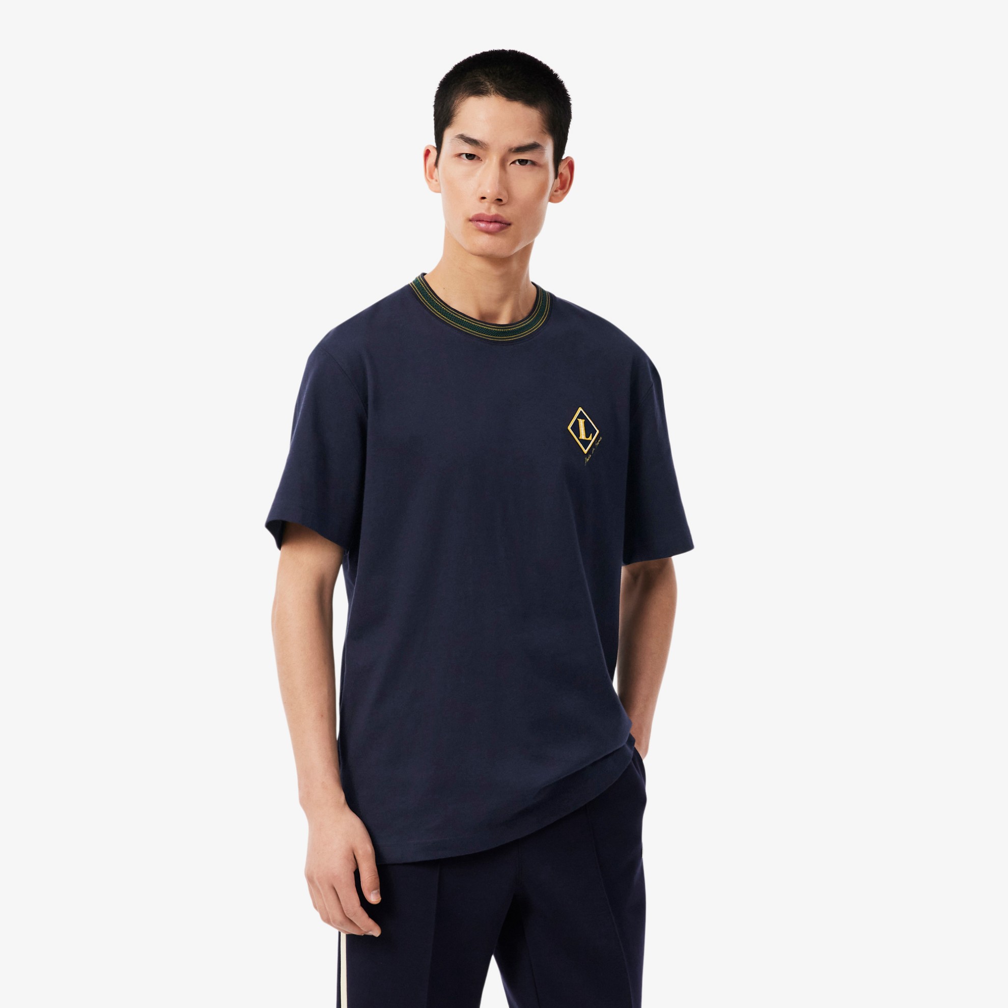 Εικόνα της Ανδρικό Made In France Badge Accent Striped T-shirt
