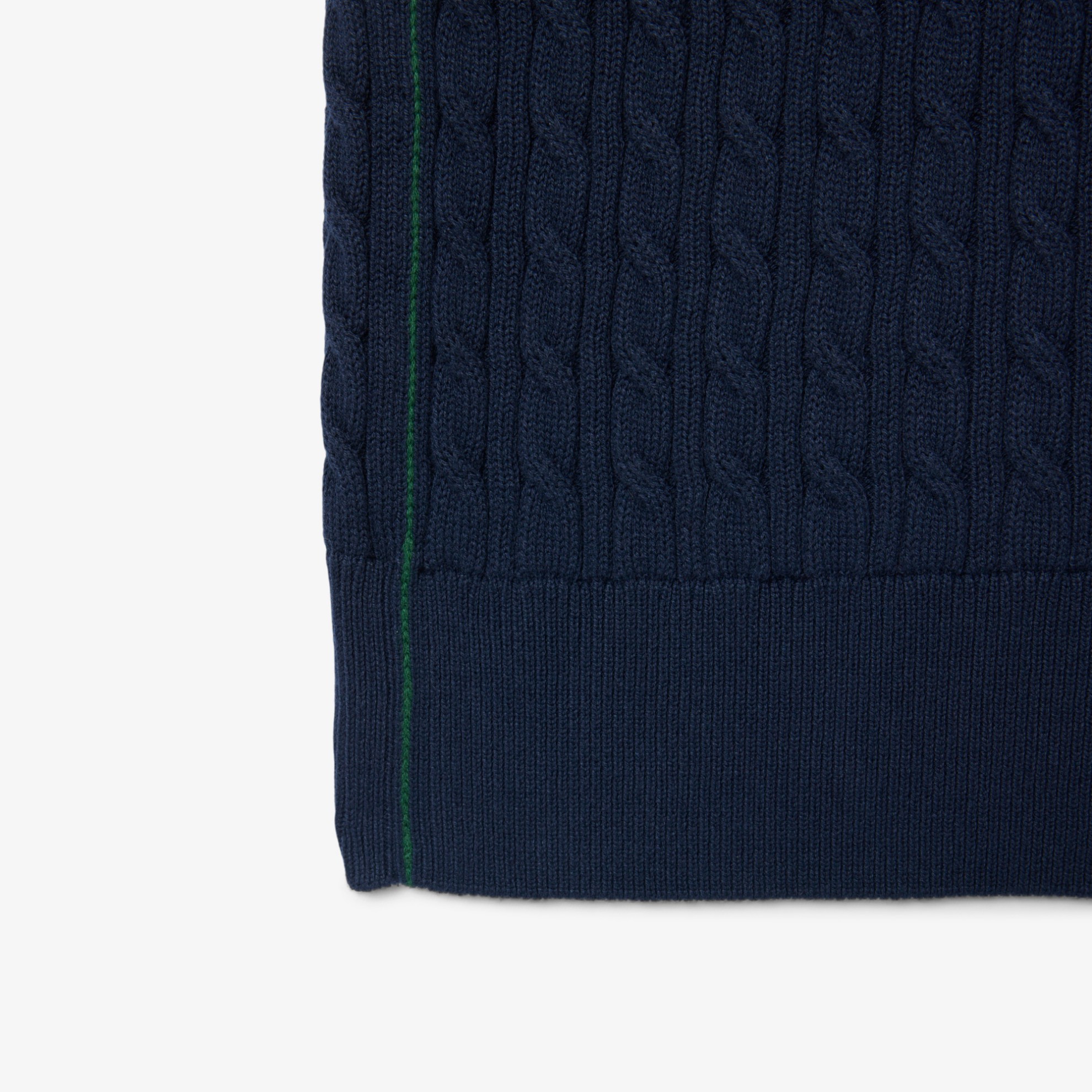Εικόνα της Ανδρική Classic Fit Cable Knit Βαμβακερή Polo Μπλούζα 
