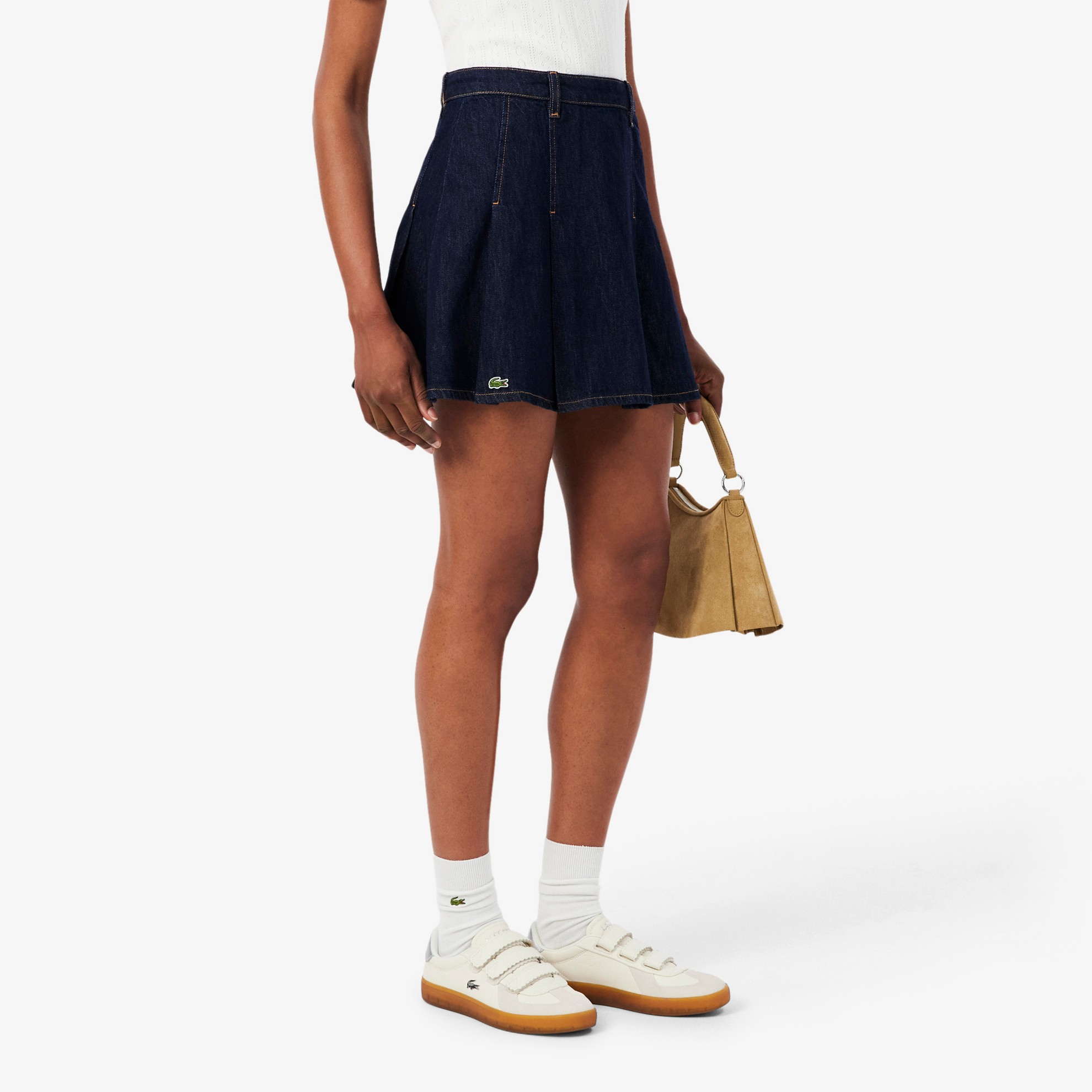 Εικόνα της Γυναικεία Short Pleated Denim Φούστα