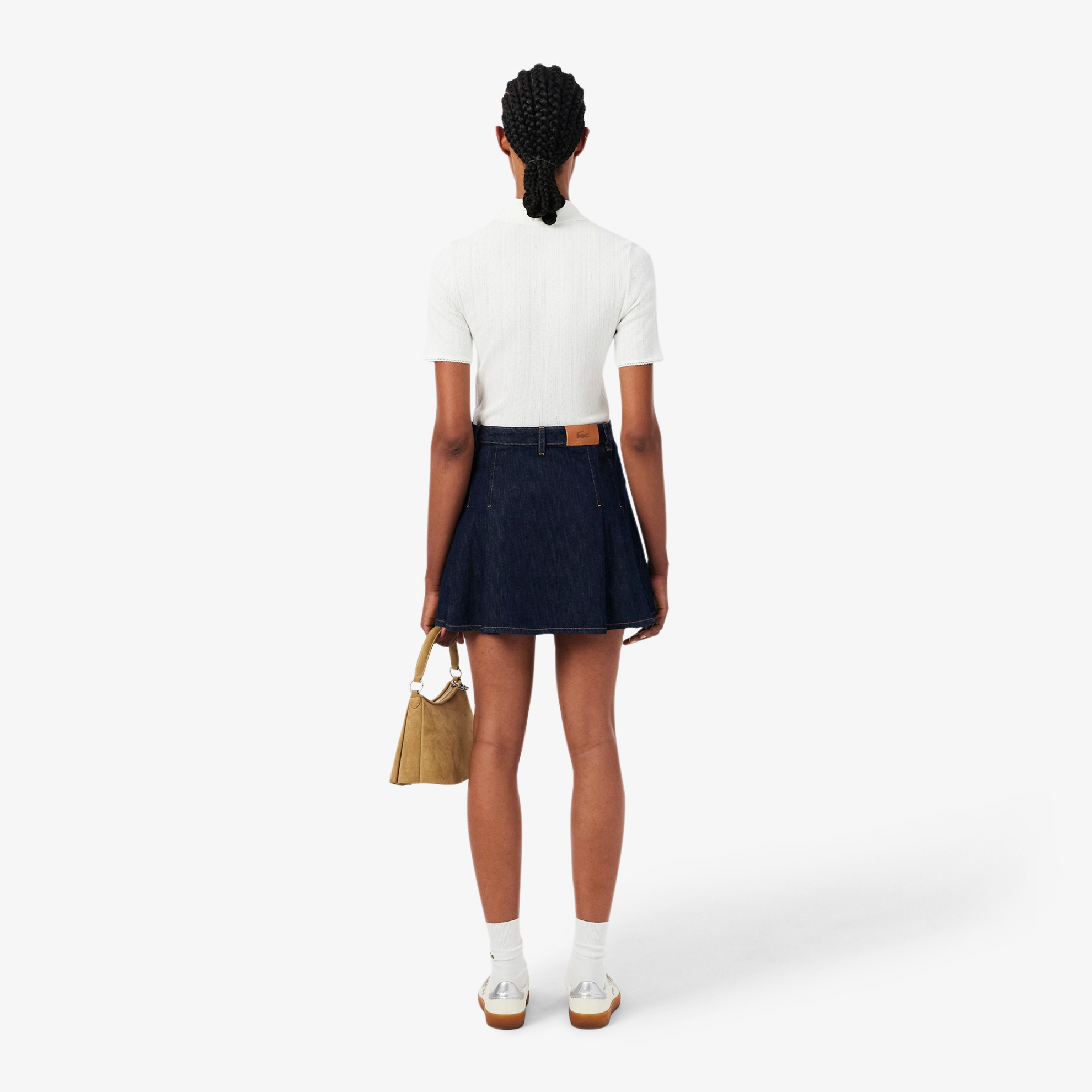 Εικόνα της Γυναικεία Short Pleated Denim Φούστα