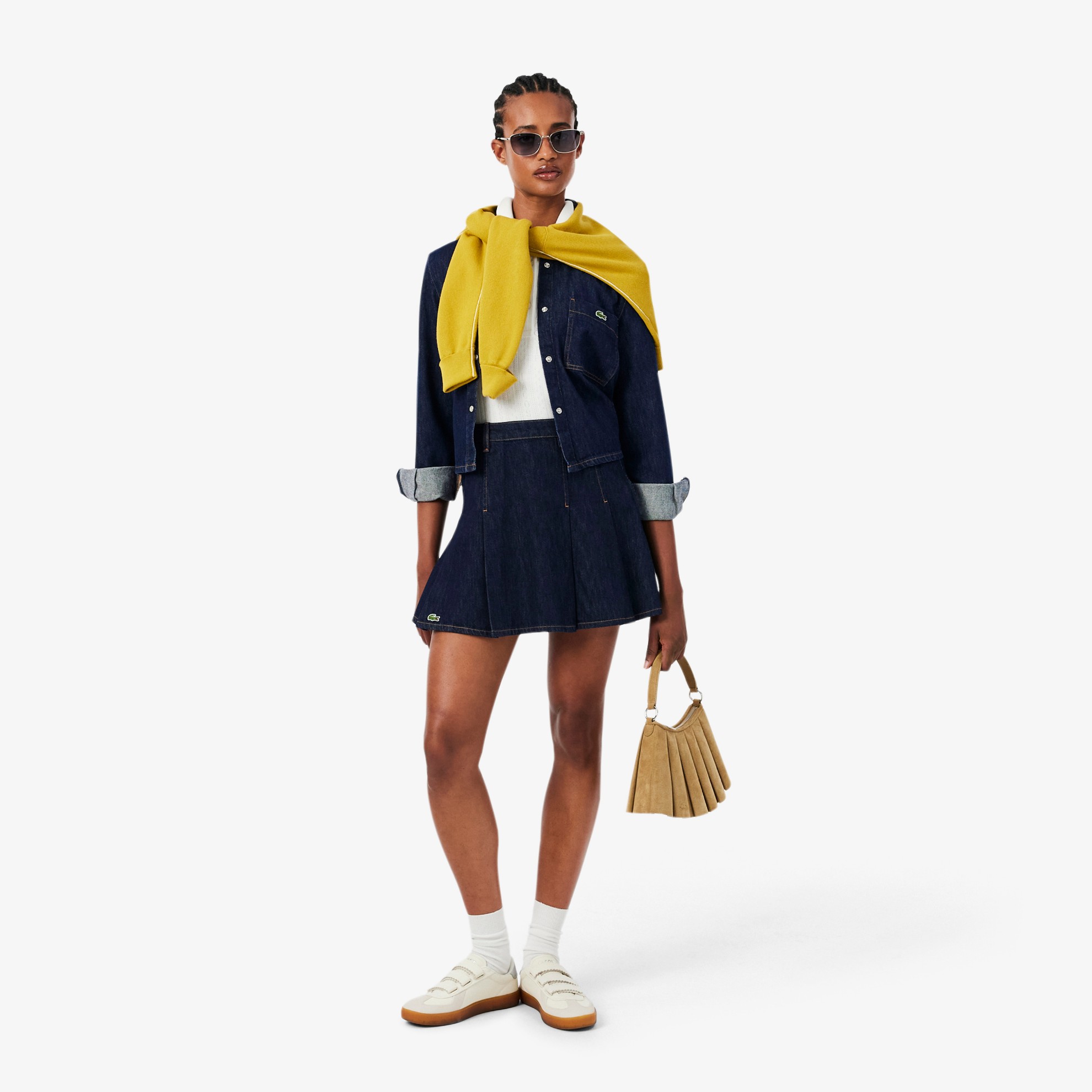 Εικόνα της Γυναικεία Short Pleated Denim Φούστα