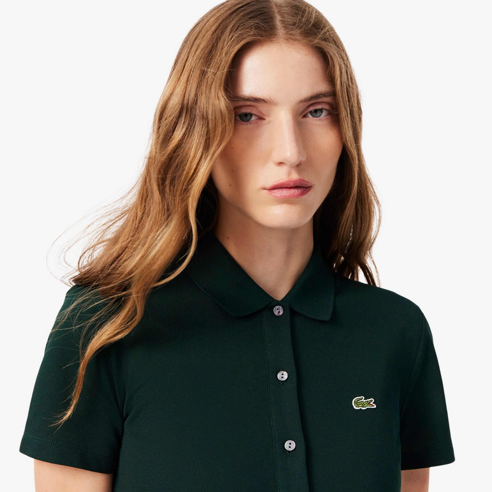 Εικόνα της Γυναικείο Stretch Piqué Pleated Polo Φόρεμα 