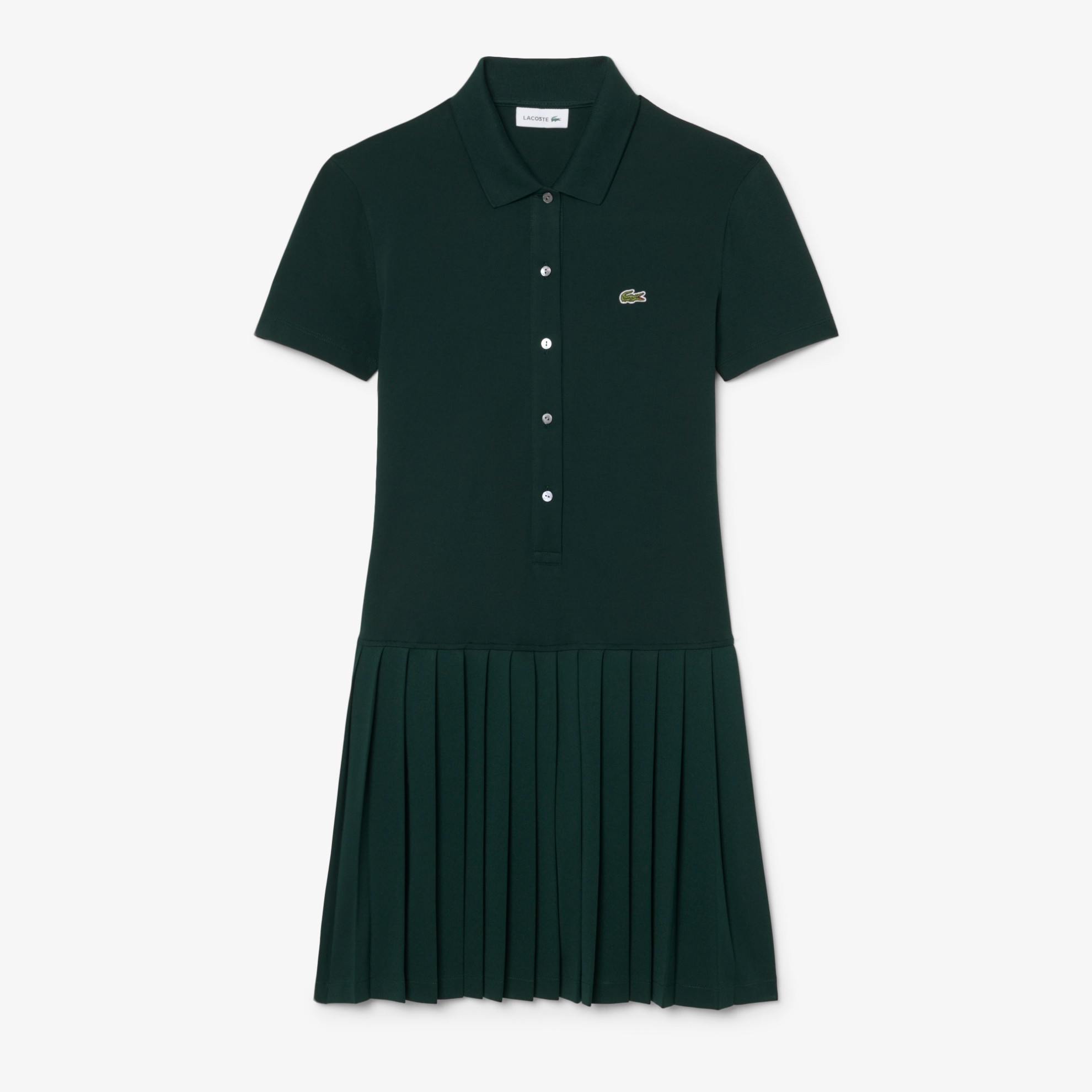 Εικόνα της Γυναικείο Stretch Piqué Pleated Polo Φόρεμα 