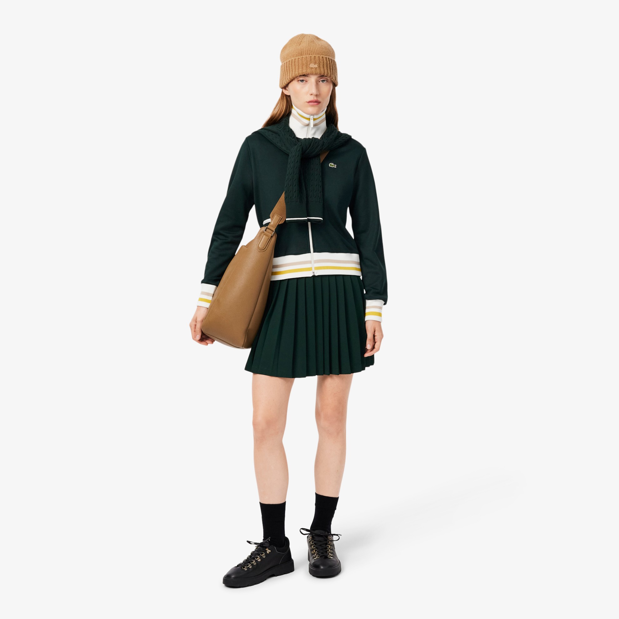 Εικόνα της Γυναικείο Stretch Piqué Pleated Polo Φόρεμα 