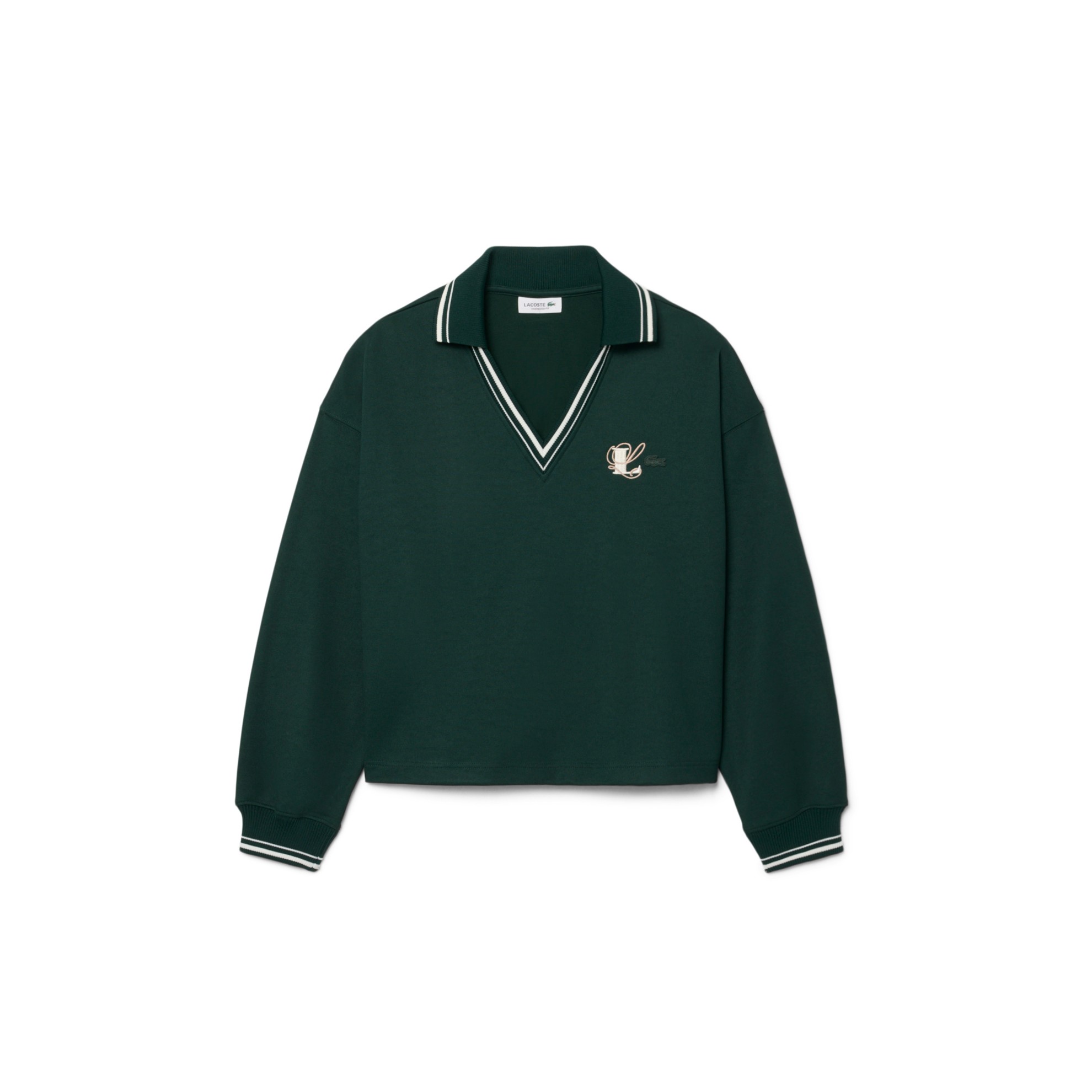 Εικόνα της Γυναικείο Oversized Embroidery Accent Polo Collar Φούτερ