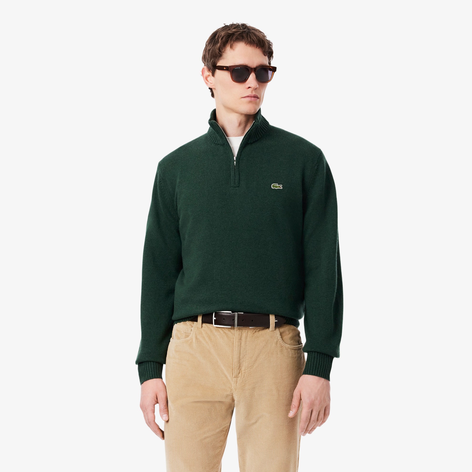 Εικόνα της Ανδρικό Zipped High Neck Carded Μάλλινο Πουλόβερ