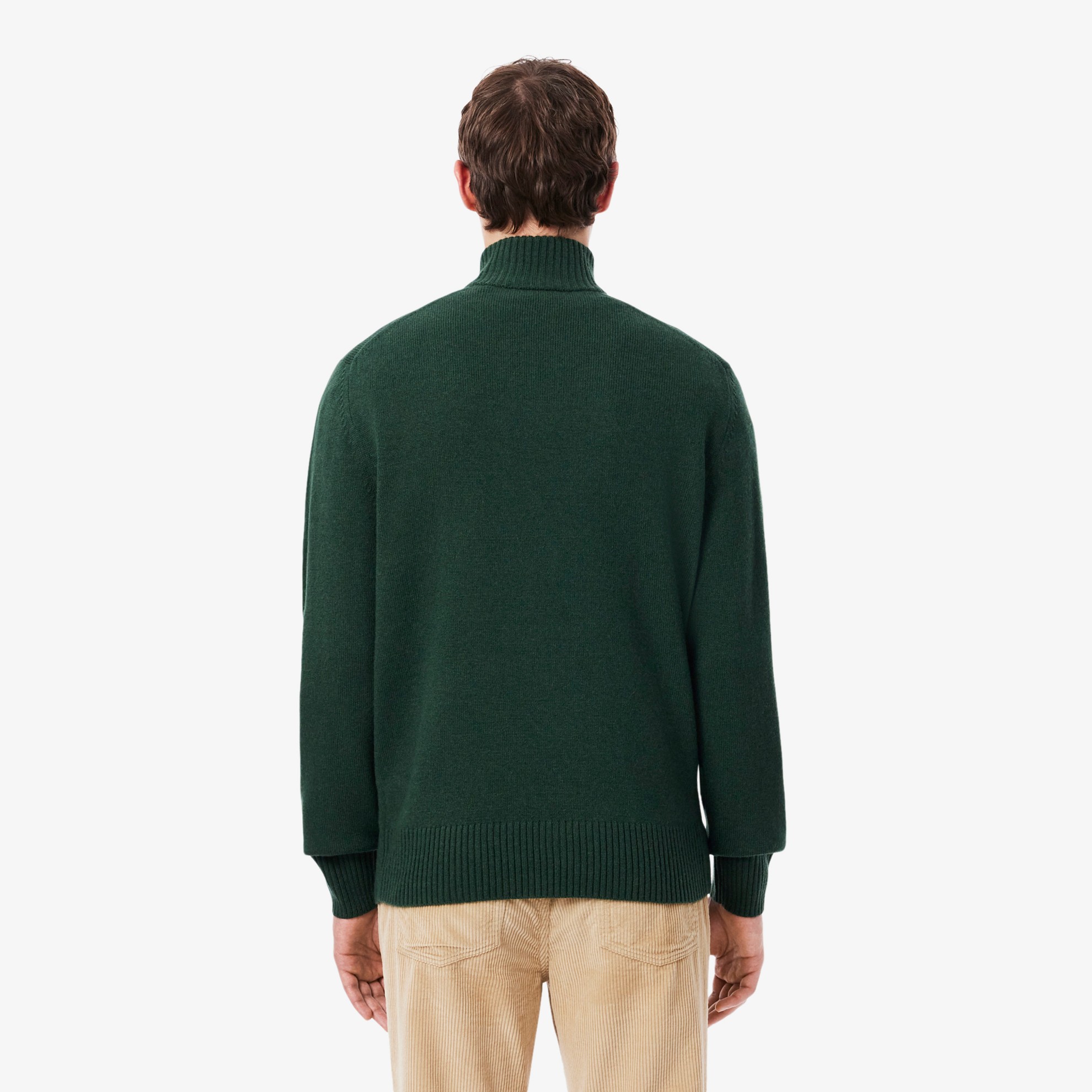 Εικόνα της Ανδρικό Zipped High Neck Carded Μάλλινο Πουλόβερ