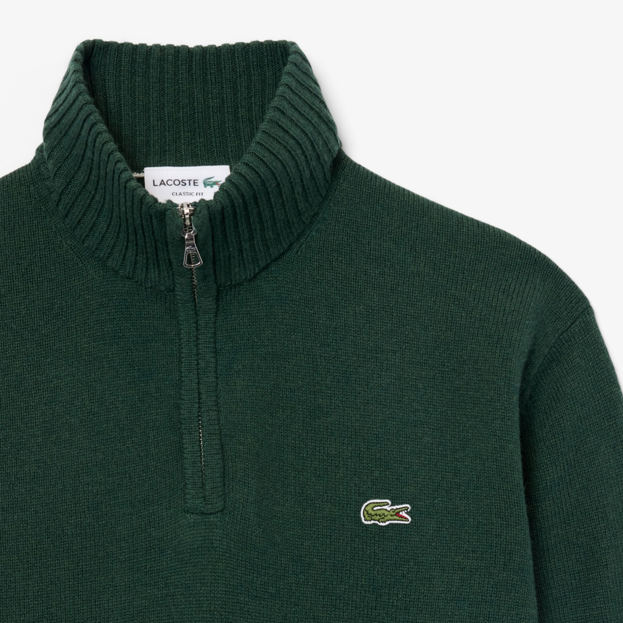 Εικόνα της Ανδρικό Zipped High Neck Carded Μάλλινο Πουλόβερ