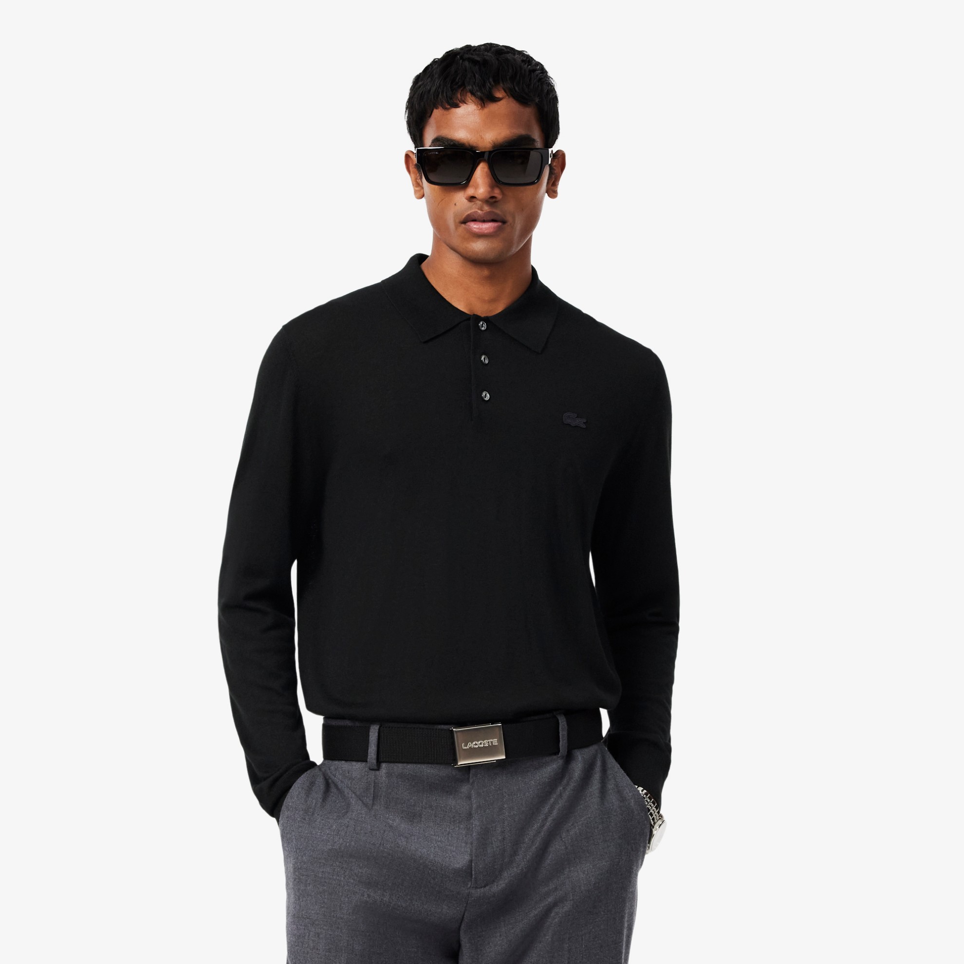 Εικόνα της Ανδρικό Cashmere Blend Polo Collar Πουλόβερ