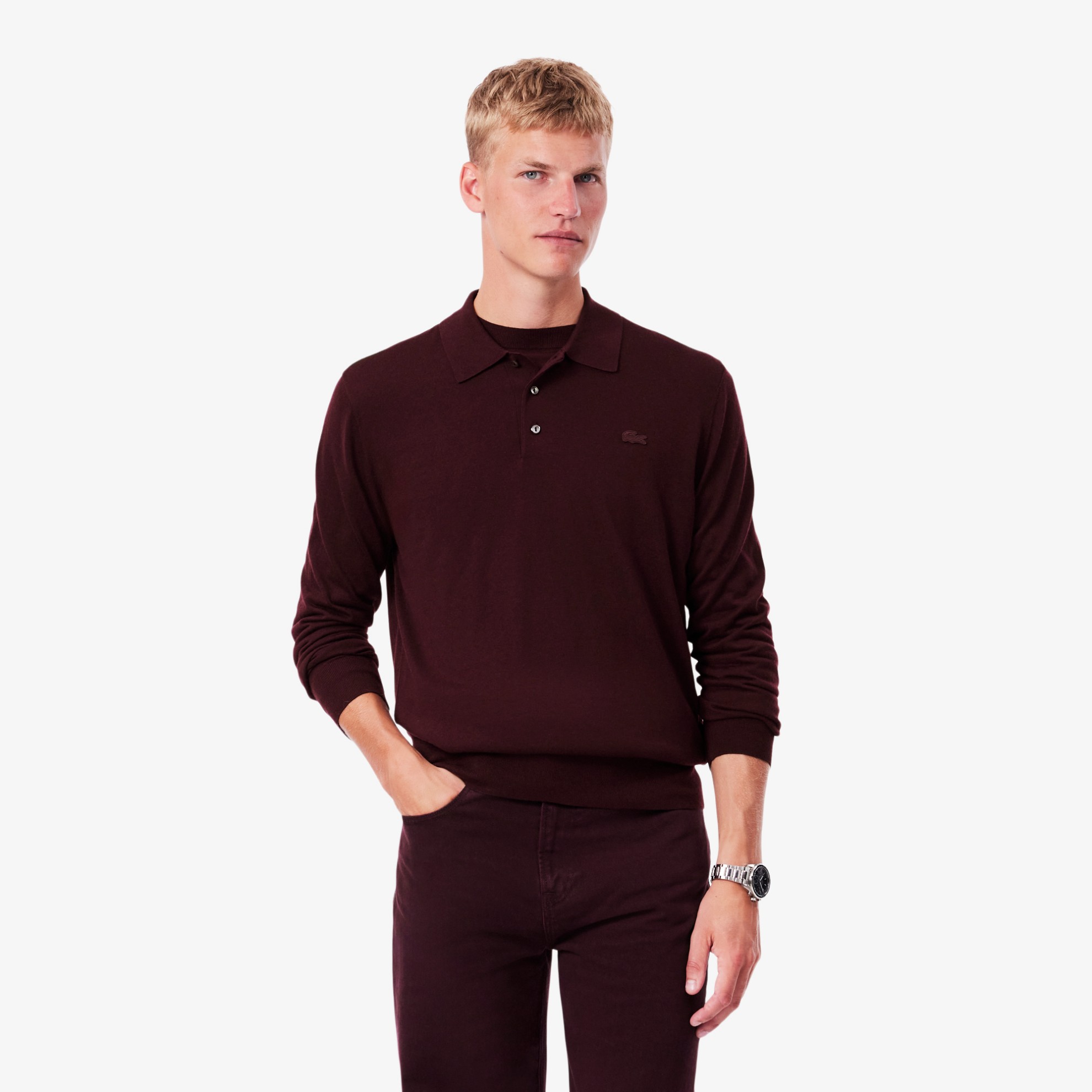 Εικόνα της Ανδρικό Cashmere Blend Polo Collar Πουλόβερ