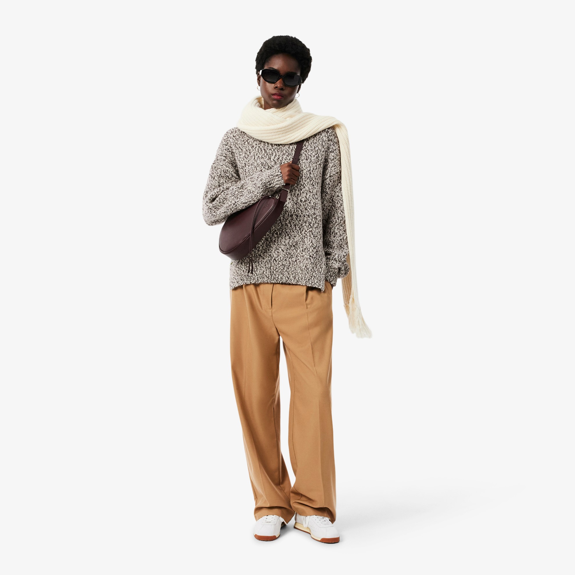 Εικόνα της Γυναικείο High Neck Mercerized Wool Knit Πουλόβερ