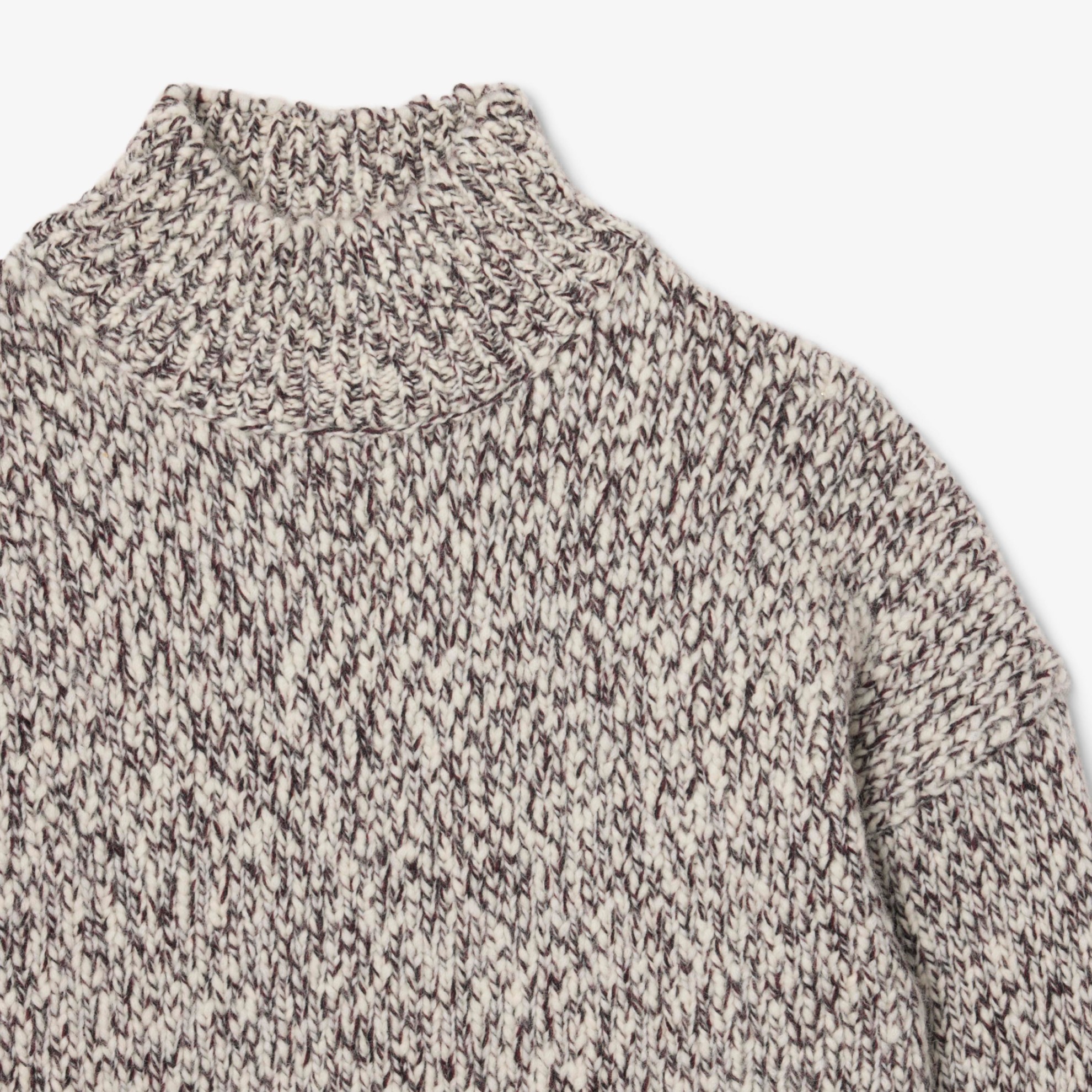 Εικόνα της Γυναικείο High Neck Mercerized Wool Knit Πουλόβερ