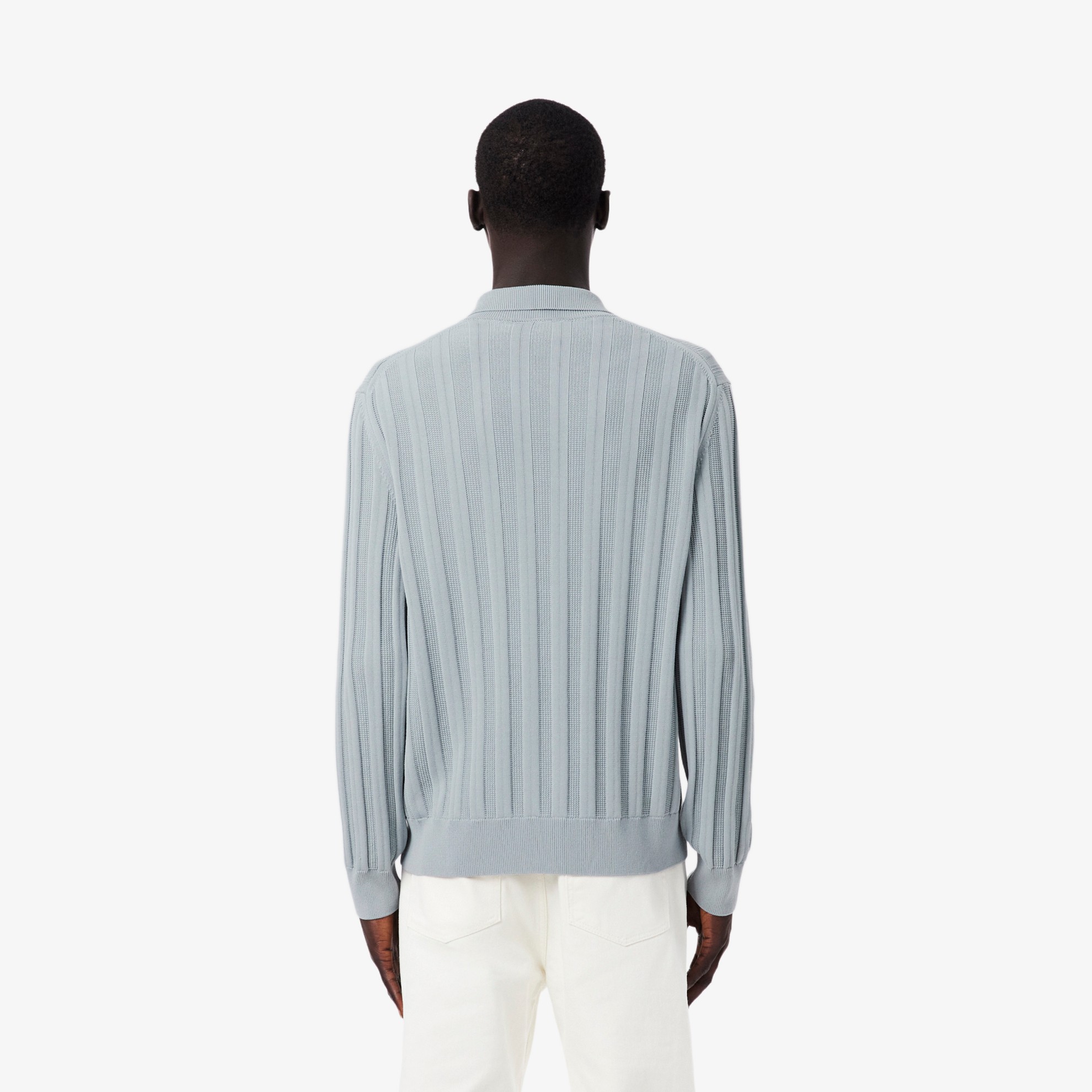 Εικόνα της Ανδρικό Fluid Ribbed Polo Collar Cardigan