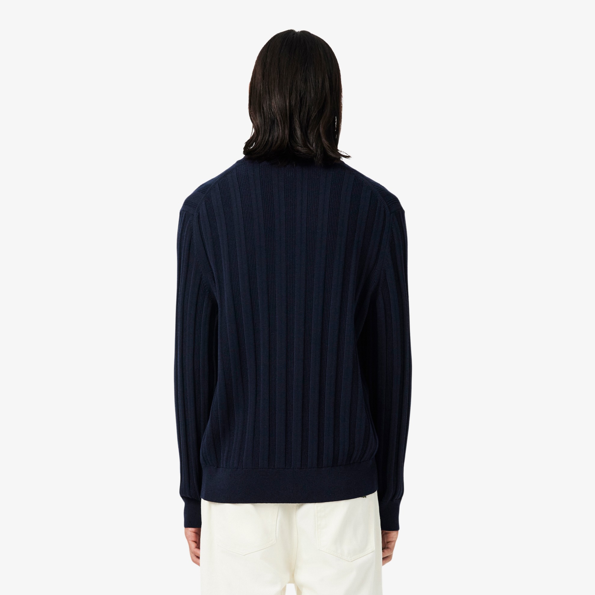 Εικόνα της Ανδρικό Fluid Ribbed Polo Collar Cardigan