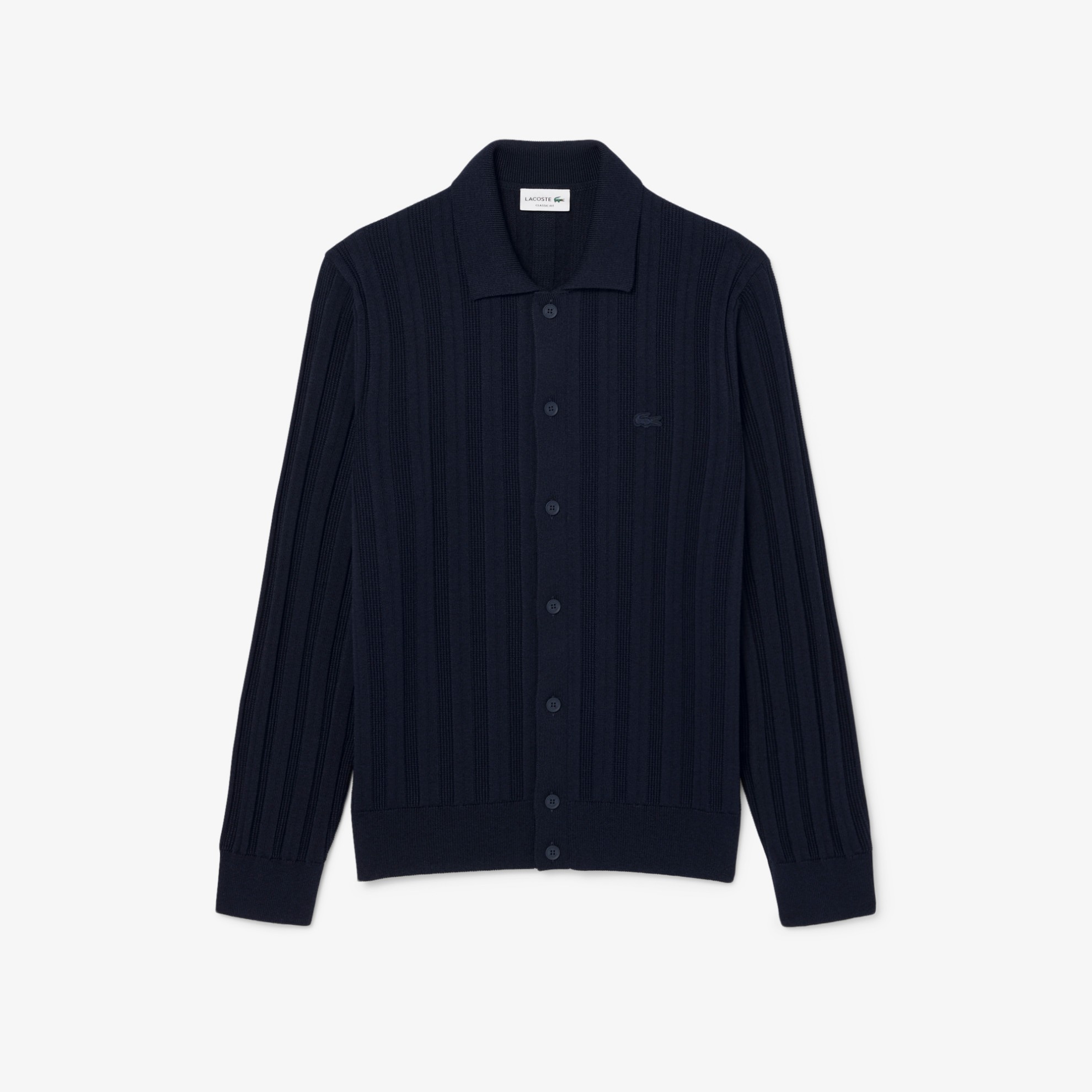 Εικόνα της Ανδρικό Fluid Ribbed Polo Collar Cardigan