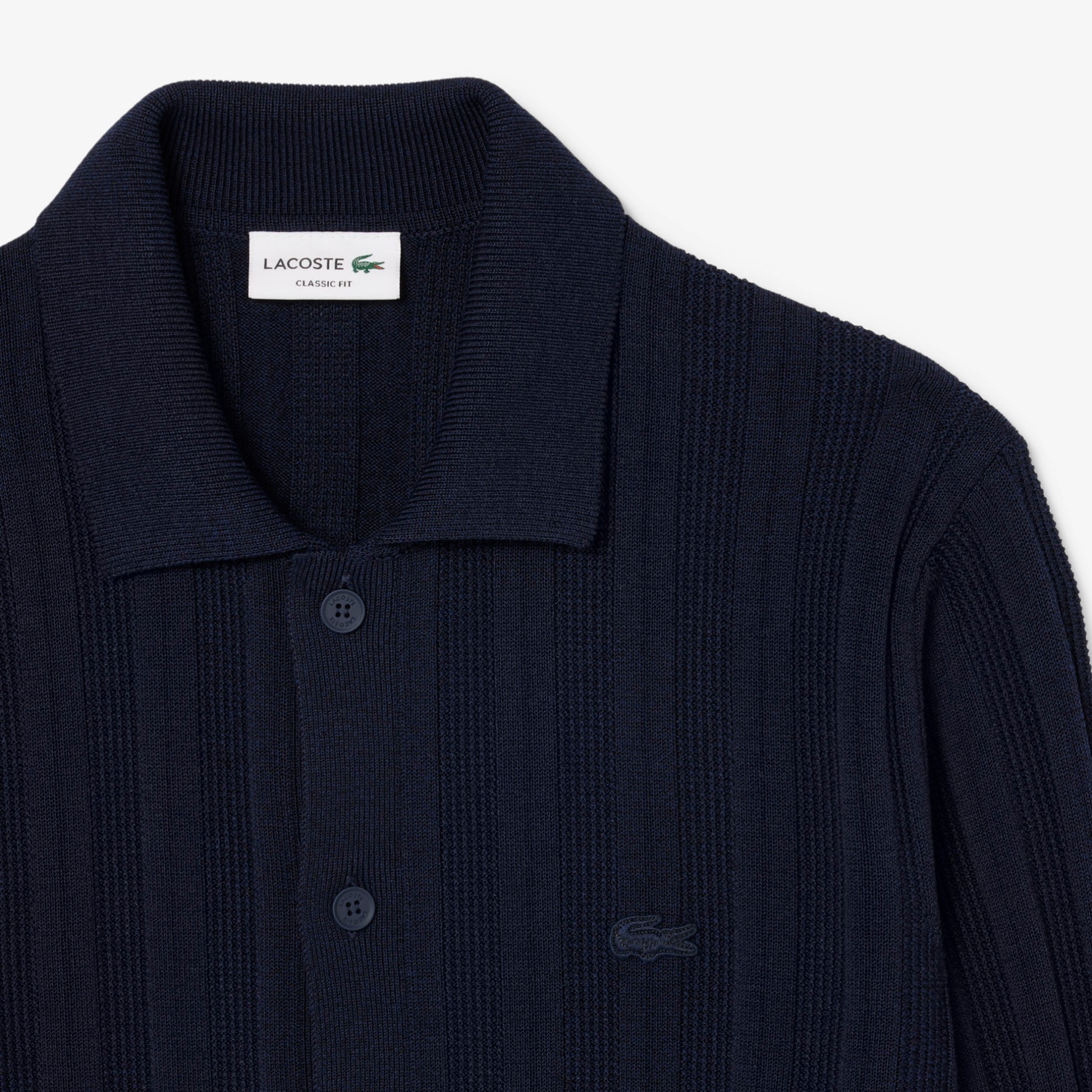 Εικόνα της Ανδρικό Fluid Ribbed Polo Collar Cardigan